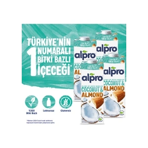 Alpro Hindistan Cevizi Badem Sütü 4x1 L Vegan Laktozsuz Bitkisel Bazlı