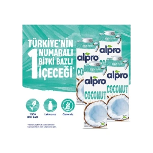 Alpro Hindistan Cevizi Sütü 4x1 L Vegan Laktozsuz Bitkisel Bazlı