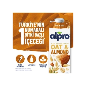 Alpro Yulaf Badem Sütü 1 L Vegan Laktozsuz Bitkisel Bazlı