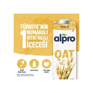 Alpro Yulaf Sütü 1 L Vegan Laktozsuz Bitkisel Bazlı