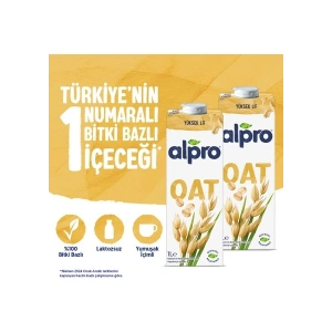 Alpro Yulaf Sütü 2x1 L Vegan Laktozsuz Bitkisel Bazlı