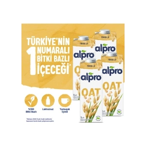 Alpro Yulaf Sütü 4x1 L Vegan Laktozsuz Bitkisel Bazlı