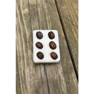 Altılı Silikon Mum Kalıbı, Kahve Çekirdeği Desenli