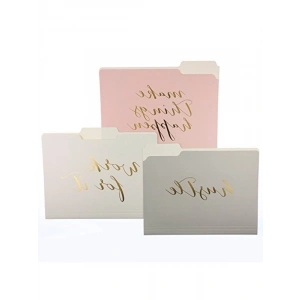 Altın Folyo Süslemeli Dosya Klasör Seti, 9 Klasör