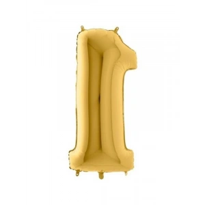 Altın Renk 36 cm 1 Rakamlı Folyo Balon