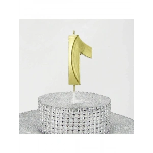 Altın Renkli 1 Sayılı Mum - 6.5 cm