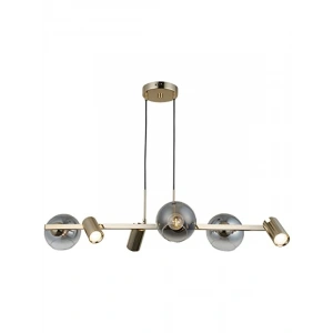 Altın Renkli 3xGU10 ve 3xE27 Duylu Sıralı Avize