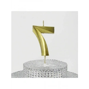 Altın Renkli 6.5 cm Yedi Rakamlı Doğum Günü Mum