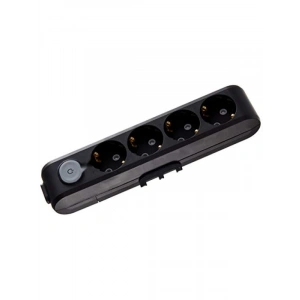 Anahtar Ç.K Klemens Siyah Priz, 4lü, Topraklı