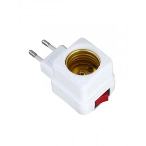 Anahtarlı E27 Lamba Duyu, Priz Tipi, Kare Tasarım