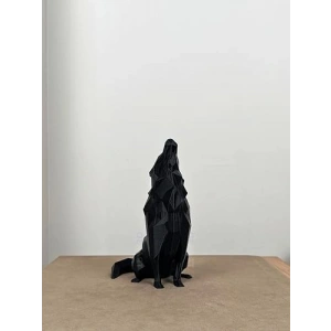 Anlam Yüklü Uluyan Bozkurt Biblo - Mat Siyah