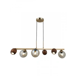 Antik Lak Renkli 3+3 Avize - Cam ve Metal Tasarım