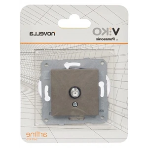 Antrasit Uydu Prizi - Düğmeli Kapak, Çerçevesiz Tasarım