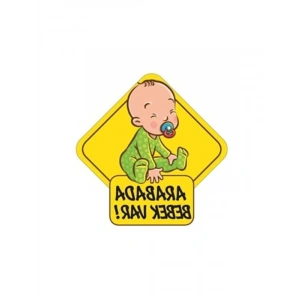 Araba Stickeri, Arabada Bebek Var Yazılı 15x15 cm Boyutunda