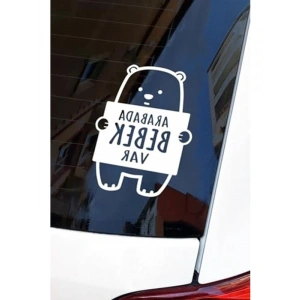 Araba ve Laptop için 16x12 cm Ayıcık Temalı Sticker