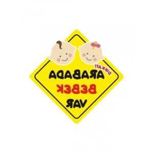 Arabada Bebek Var Sticker, Oto Araç Sticker, 19 x 19 cm Boyut