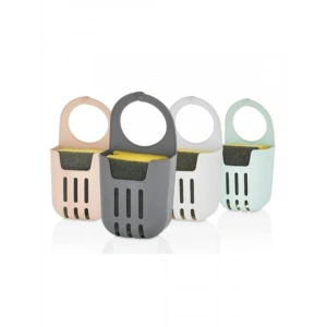 Askılı Akıllı Lavabo Süngerliği - Drenajlı, Kompakt Tasarım (10x18 cm)