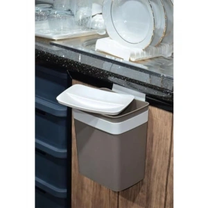 Askılı Çöp Kutusu, 4 LT Kapasite, Bej