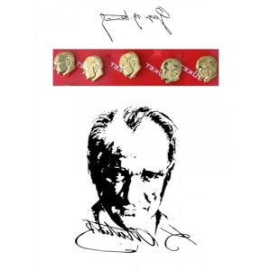 Atatürk Yaka Rozeti - 5 Adet Sarı Renk