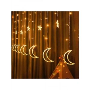 Ay Yıldız Figürlü Perde Led Işık, 3.5 Metre Uzunluk
