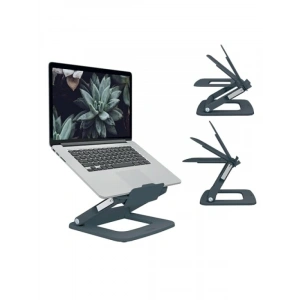 Ayarlanabilir Çok Açılı Laptop Standı, Koyu Gri