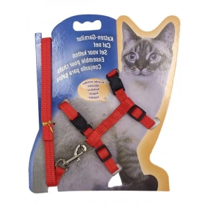 Ayarlanabilir Kedi Gezdirme Tasması, 120 cm, Kırmızı