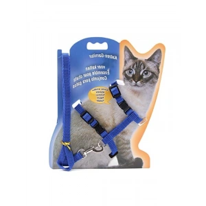 Ayarlanabilir ve Şık Kedi Gezdirme Tasması 120 cm Mavi