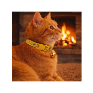 Ayarlenebilir Zilli Kedi Boyun Tasması - Sarı Renk