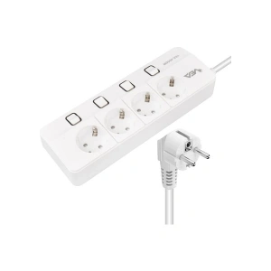 Ayt Vea VE-XMAN104 A Class 4lü Anahtarlı 1.5 Metre Grup Priz Akım Korumalı Priz 2 USB 4000 Watt 16 Amper Isıya Dayanıklı