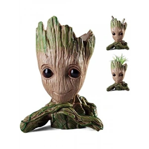 Baby Groot Figür, 15 cm Yükseklik, Eller Çenesinde Saksı