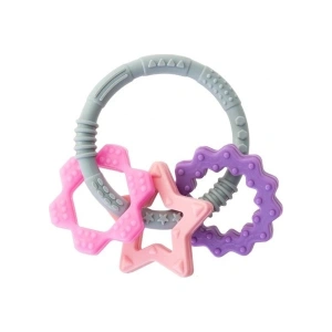Babyjem Silikon Halka Diş Kaşıyıcı /Pembe