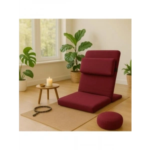 Backjack XL Meditasyon Sandalyesi, Yastıklı, 55x40x40 cm, Fermuarlı Kılıf (Bordo)