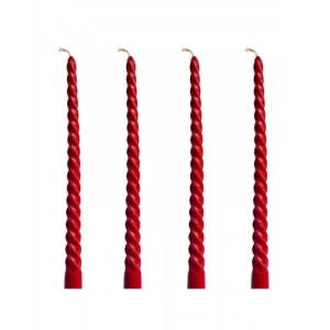 Balmumu Konik Burgulu Şamdan Mumu - 4 Adet 27.5 cm