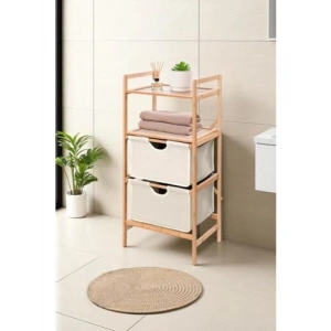 Bambu 2 Raflı ve 2 Çekmeceli Banyo Düzenleyici Dolap