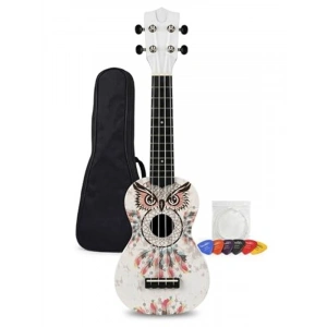 Baykuş Desenli Soprano Ukulele Kapağı, Eğlenceli ve Renkli