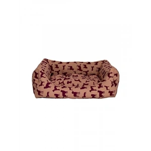 Bej-Bordo Renkli Köpek Yatağı, 60x70 cm