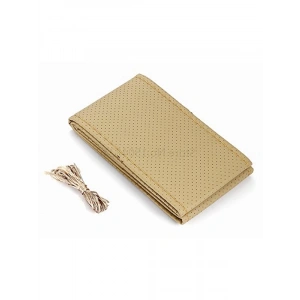 Bej Renk Deri Dikişli Direksiyon Kılıfı