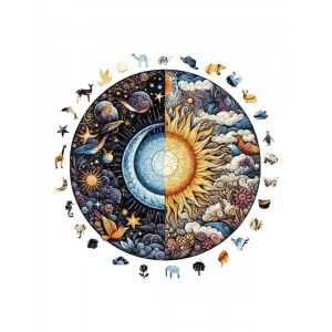 Benzersiz şekilli parçalarla ahşap puzzle, 252 parça