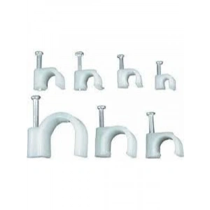 Beton Çivili Kablo Tutucu, 100 Adet, Beyaz