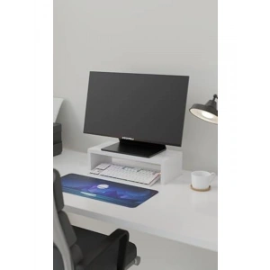 Beyaz 45x20x11.8 cm Masaüstü Monitor Yükseltici Raf