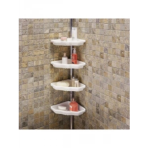 Beyaz Aluminyum Banyo Köşe Rafı