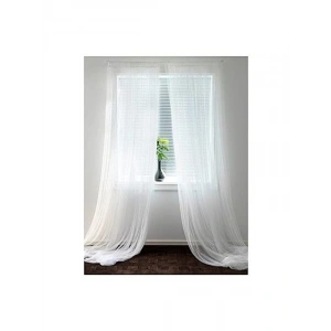 Beyaz Çift Perde, 280 cm x 300 cm Ölçüleri ile Şık Görünüm
