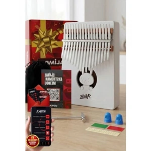 Beyaz Gerçek Ağaç 17 Tuşlu Kalimba Seti, Müzik Eğlencesi İçin Ideal