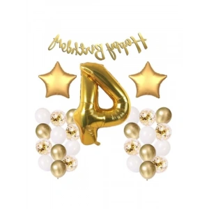 Beyaz Gold Konsept Doğum Günü Kutlama Seti