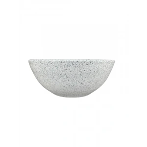Beyaz Granit Toprak Saksı 20 cm Çap