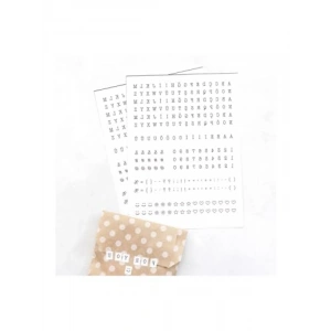 Beyaz Harf-Rakam Sticker Seti - 2 Sayfa, 8x10 mm