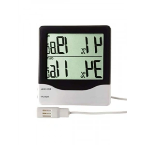 Beyaz İç-Dış Dijital Problu Termometre Nem Ölçer