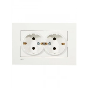 Beyaz İkili Topraklı Priz