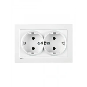 Beyaz İkili Topraklı Priz C1 Mekanizma