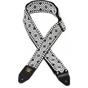 Beyaz Jakarlı Gitar Askısı, Şık Tasarım